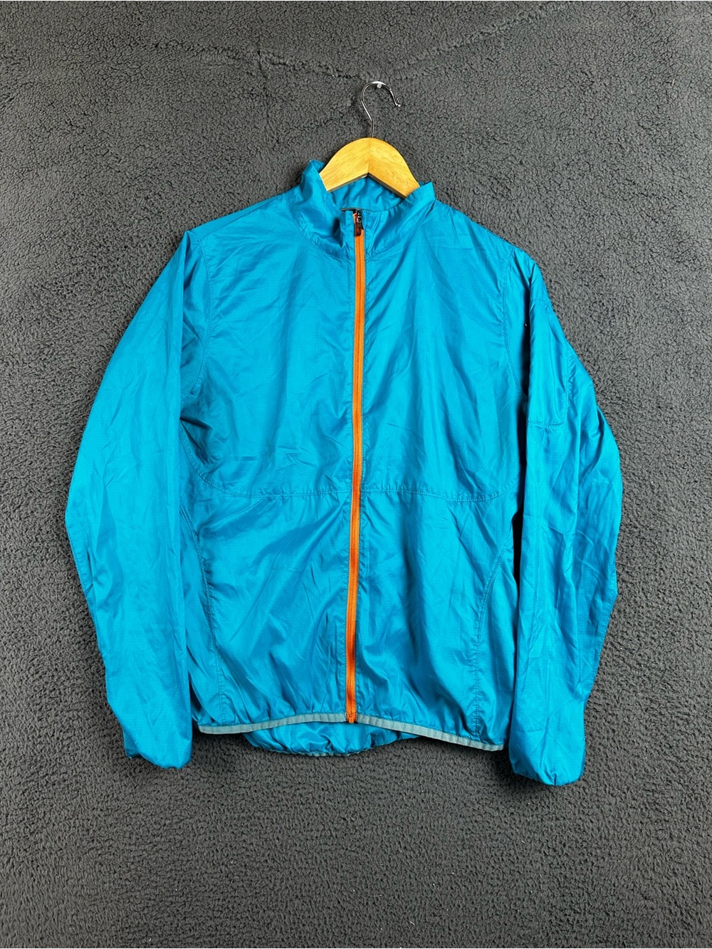 Marmot Womens Ripstop Windbreaker Jacket Teal Blue Orange Zip Size L Flw